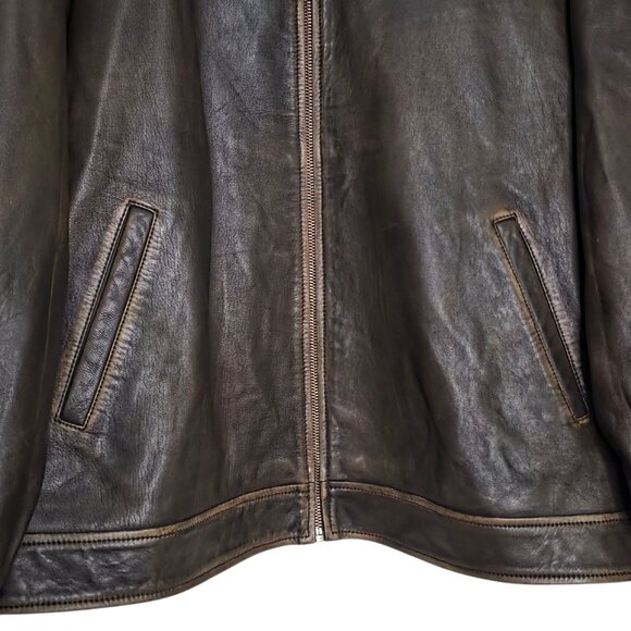 Reformation‎ Veda Marco Pitstop Brown Leather Oversized Bomber Jacket Size XL - Picture 7 of 16